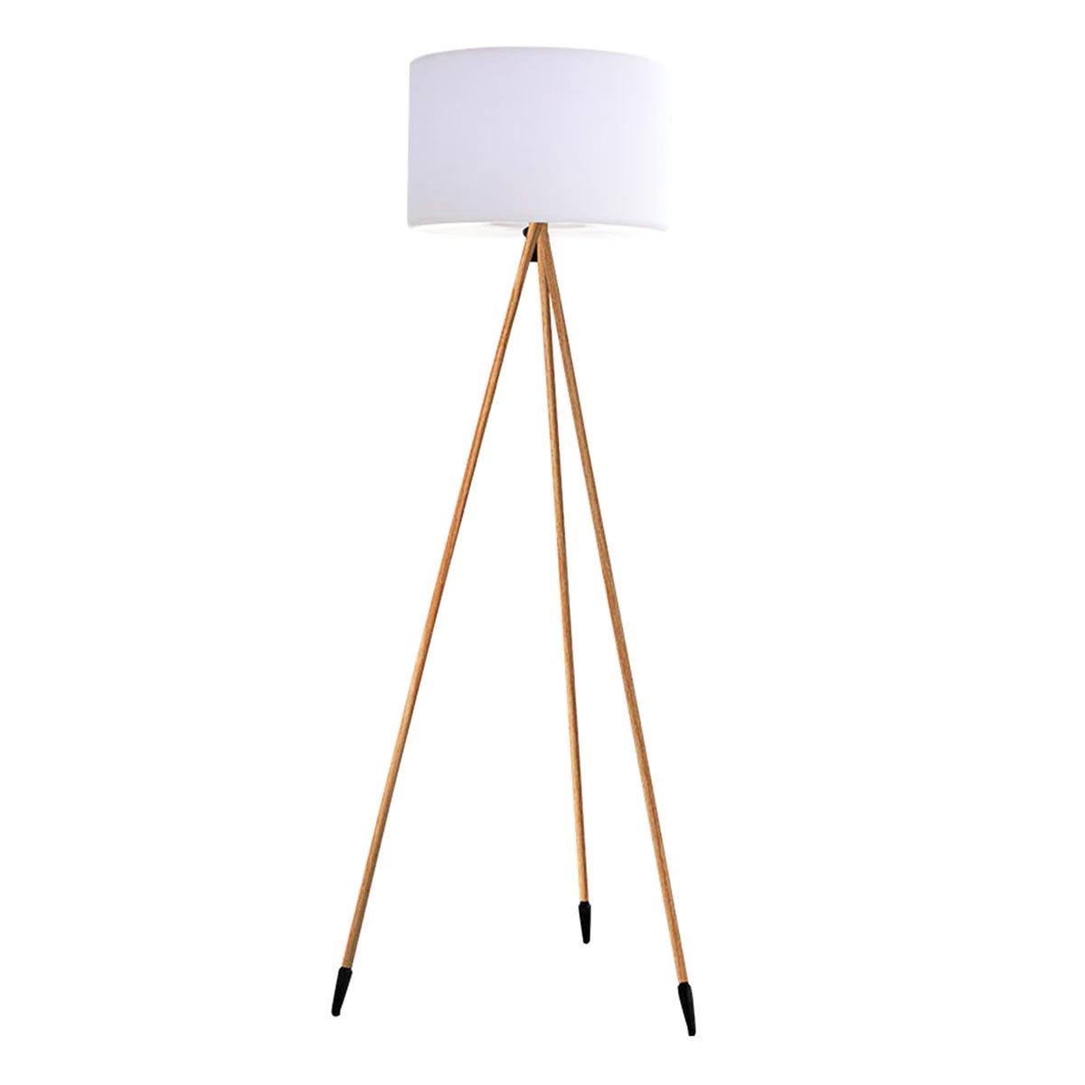 lampadaire extérieur sans fil polyéthylène bois clair h155cm