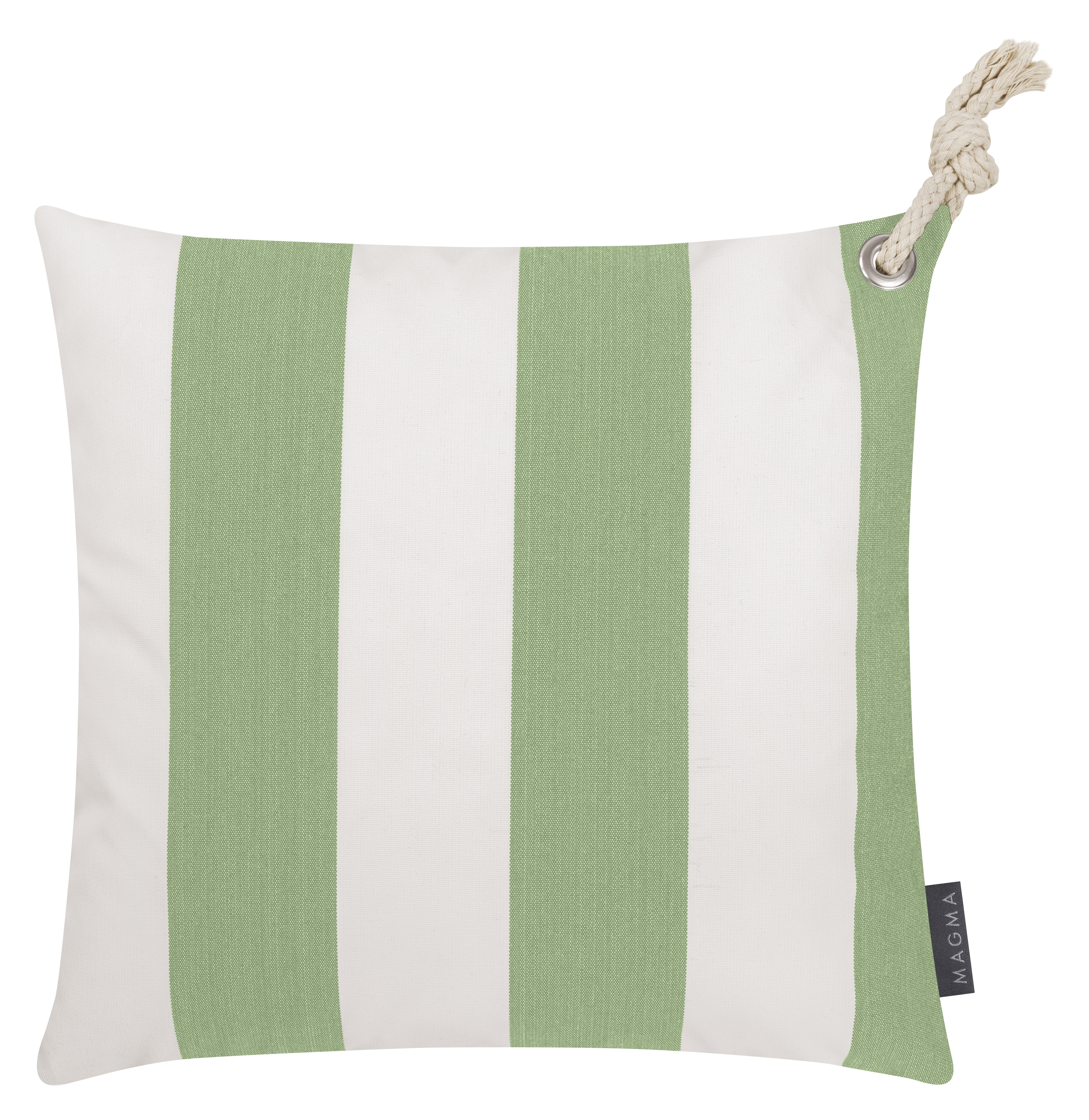 Housses de coussin rayées vert/blanc avec corde-Lot de 2-40x40 Housses de coussin rayées vert/blanc avec corde-Lot de 2-40x40