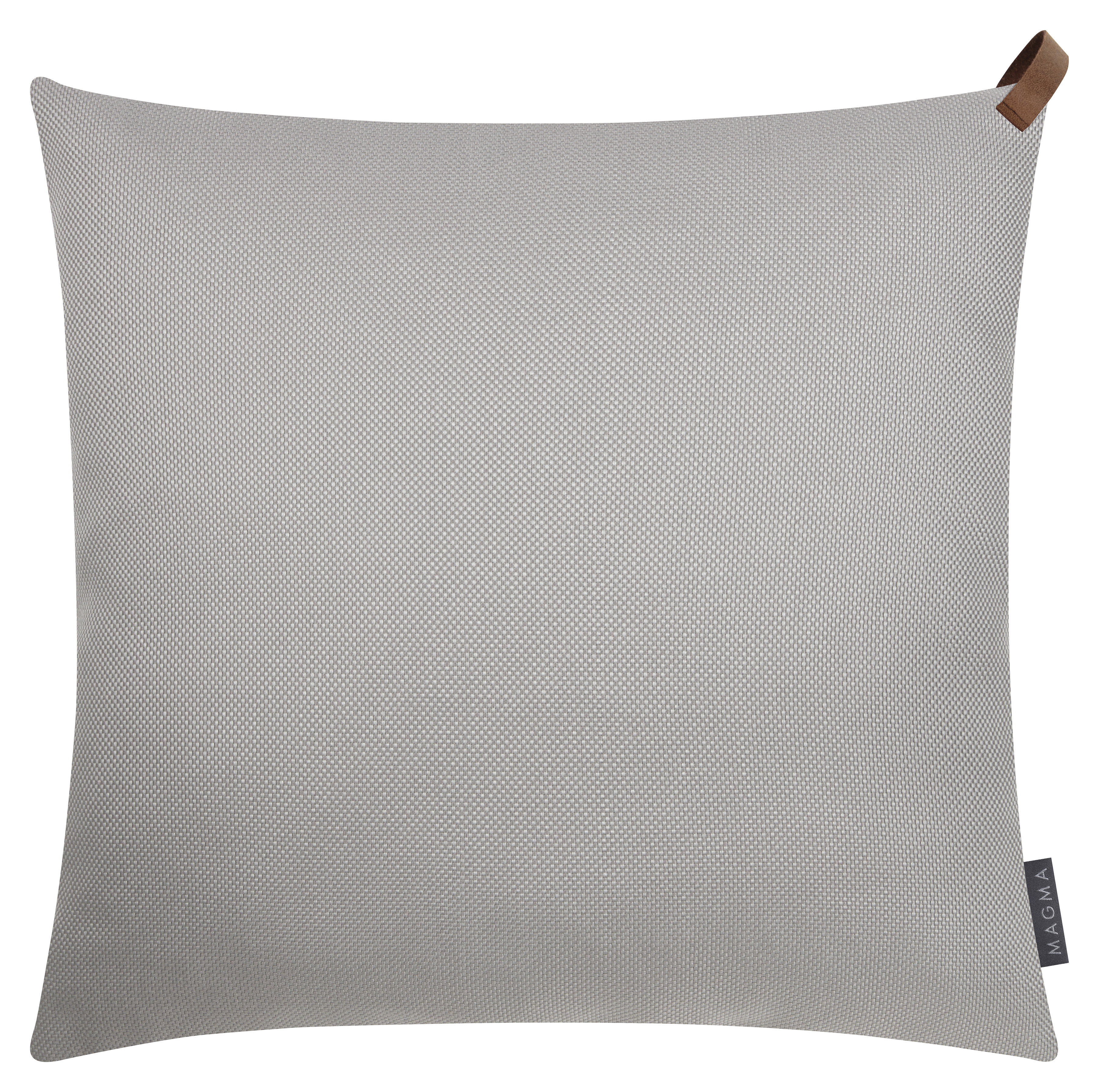 Housses de coussin exterieur poignée simili cuir gris- Lot de 2-50x50