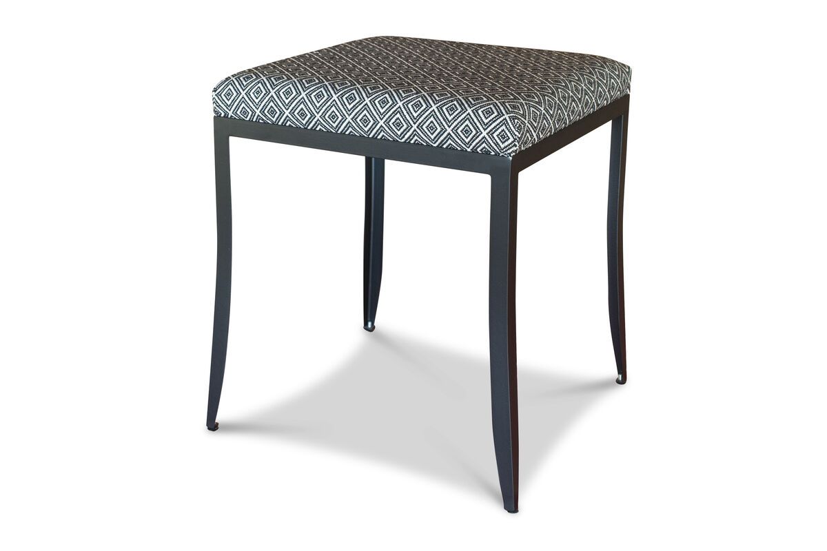 Tabouret noir et blanc en tissu Tabouret noir et blanc en tissu