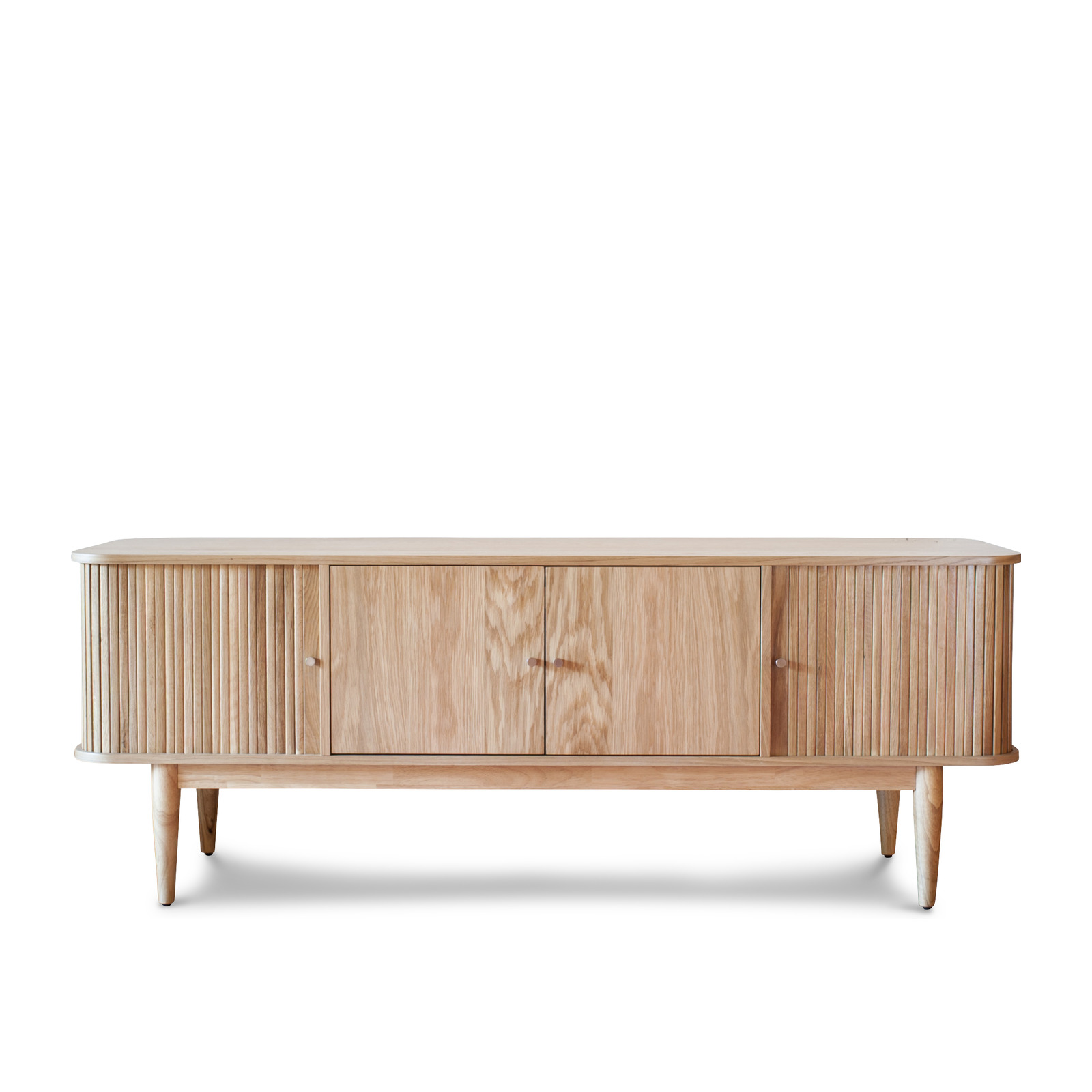 Meuble TV à rideaux en bois beige
