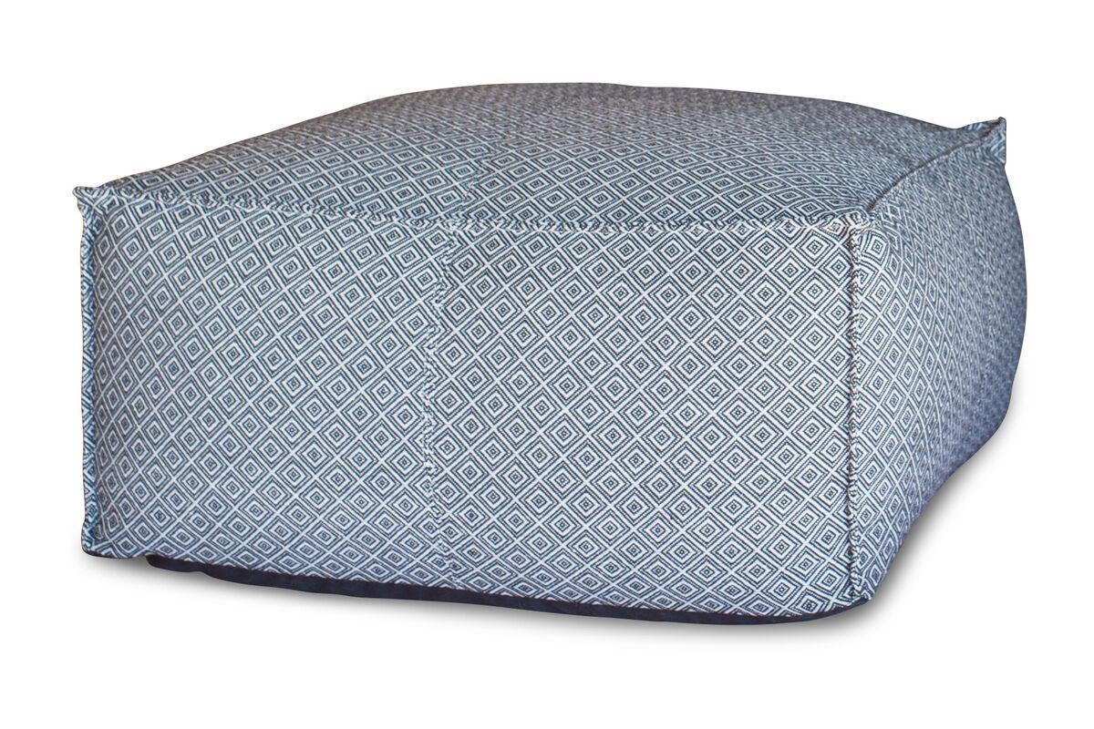 Grand pouf noir et blanc en tissu (photo) Grand pouf noir et blanc en tissu