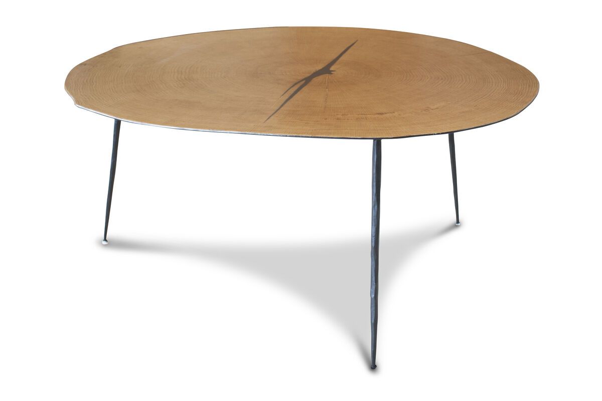 Petite table basse bois-métal marron Petite table basse bois-métal marron