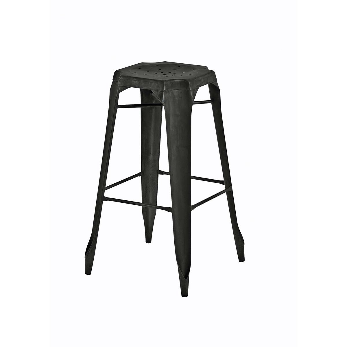 Tabouret de bar industriel en métal noir vieilli Indus Tabouret de bar industriel en métal noir vieilli Indus