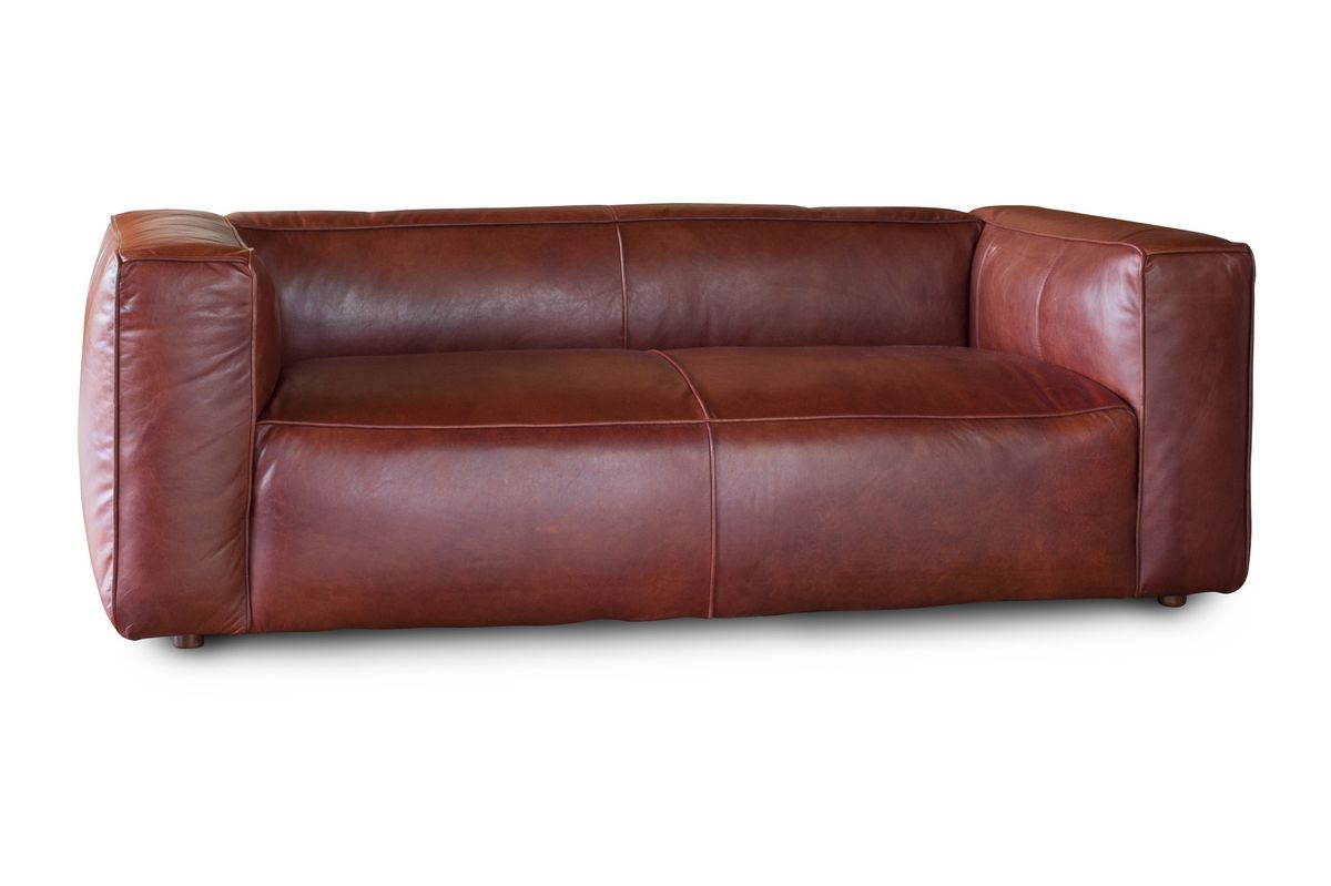 Canapé 2 places en cuir rouge