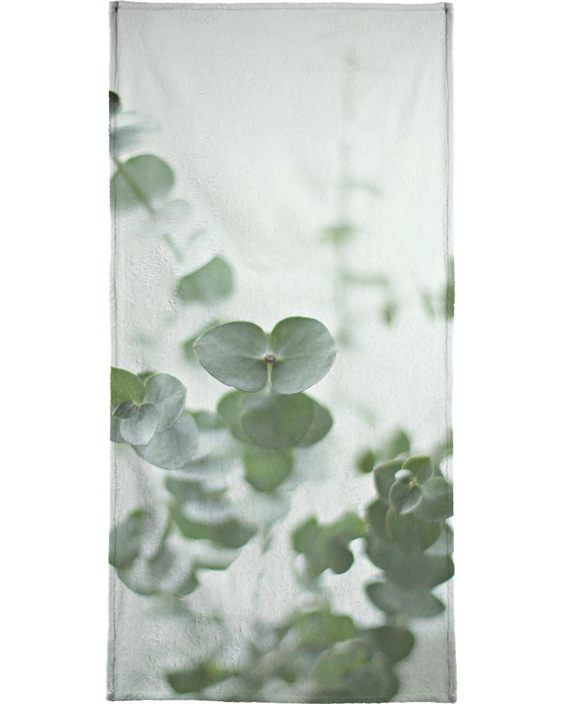 Serviette de bain en éponge-velours en Blanc & Vert/70x140 Serviette de bain en éponge-velours en Blanc & Vert/70x140