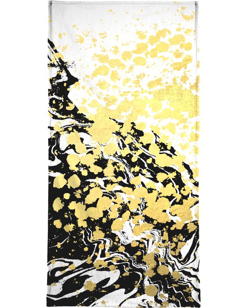 Serviette de bain en éponge-velours en Jaune & Noir/70x140 Serviette de bain en éponge-velours en Jaune & Noir/70x140
