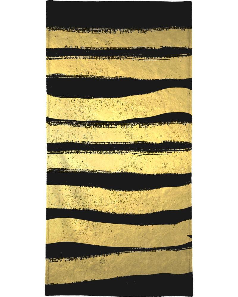 Serviette de bain en éponge-velours en Jaune & Noir/40x80 Serviette de bain en éponge-velours en Jaune & Noir/40x80