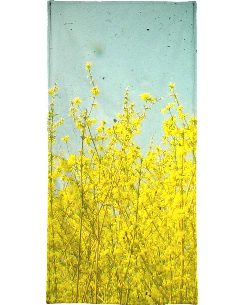Serviette de bain en éponge-velours en Bleu & Jaune/70x140 Serviette de bain en éponge-velours en Bleu & Jaune/70x140