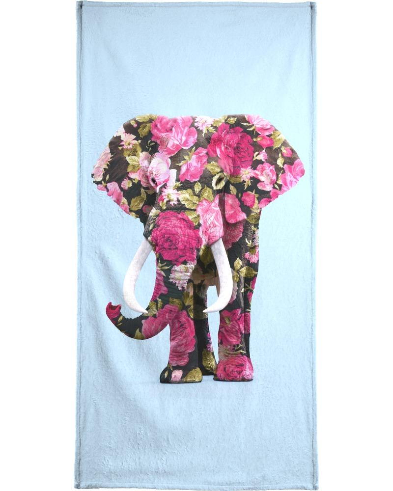 Serviette de bain en éponge-velours en Bleu & Rose/70x140 Serviette de bain en éponge-velours en Bleu & Rose/70x140