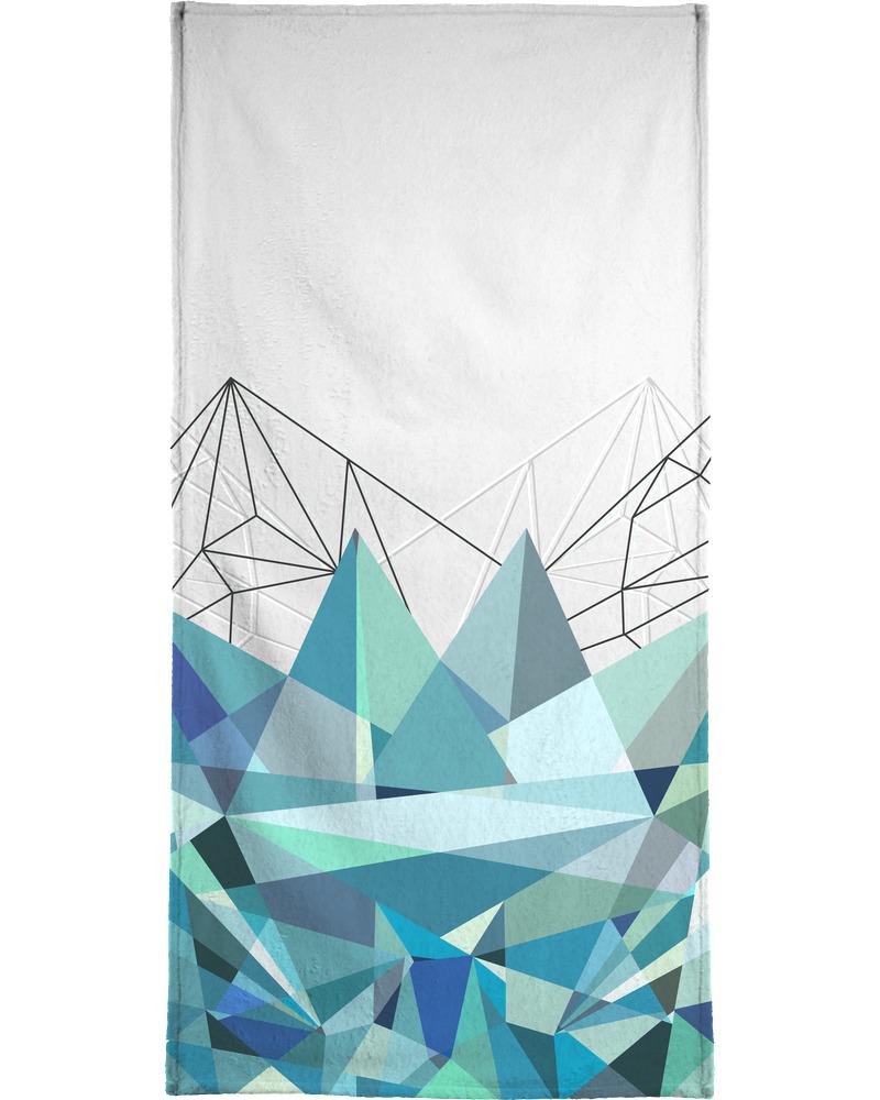 Serviette de bain en éponge-velours en Bleu & Gris/40x80 Serviette de bain en éponge-velours en Bleu & Gris/40x80