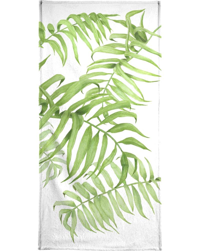 Serviette de bain en éponge-velours en Blanc & Vert/70x140 Serviette de bain en éponge-velours en Blanc & Vert/70x140