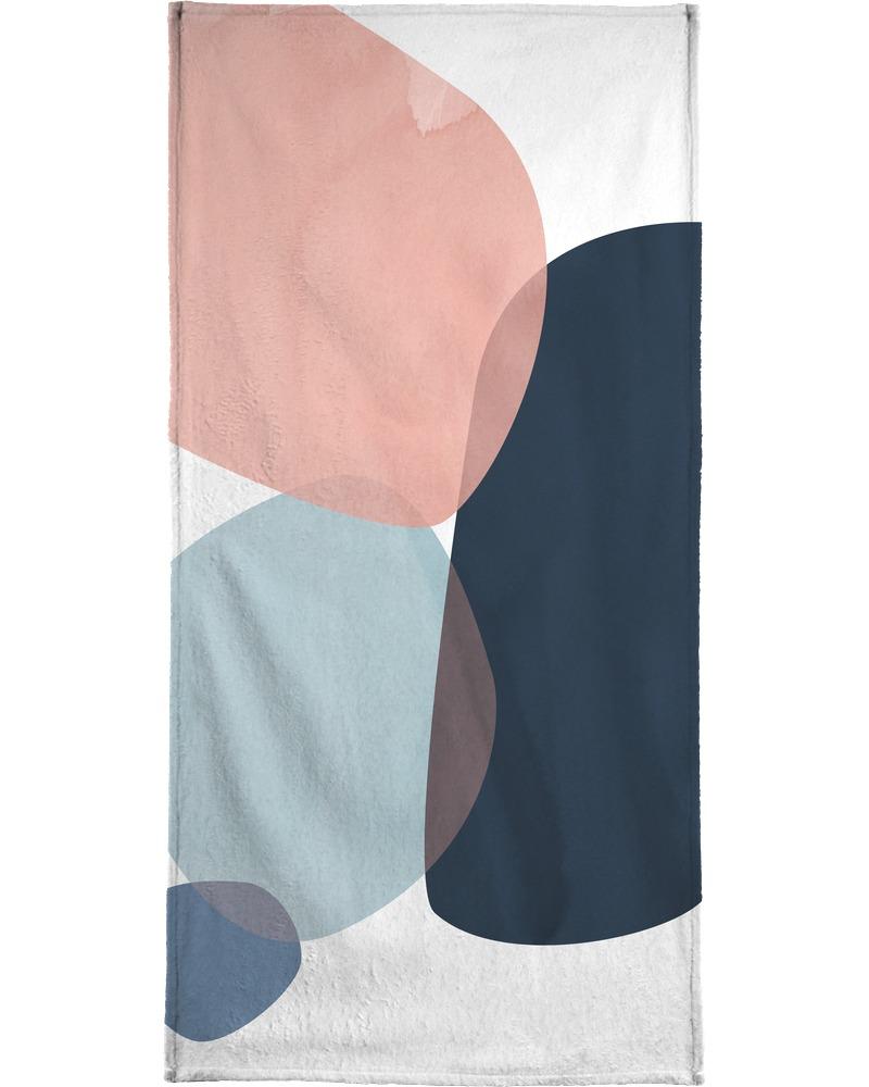 Serviette de bain en éponge-velours en Bleu & Gris/40x80 Serviette de bain en éponge-velours en Bleu & Gris/40x80