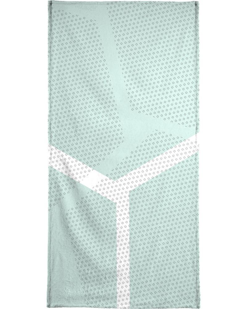 Serviette de bain en éponge-velours en Blanc & Vert/70x140 Serviette de bain en éponge-velours en Blanc & Vert/70x140
