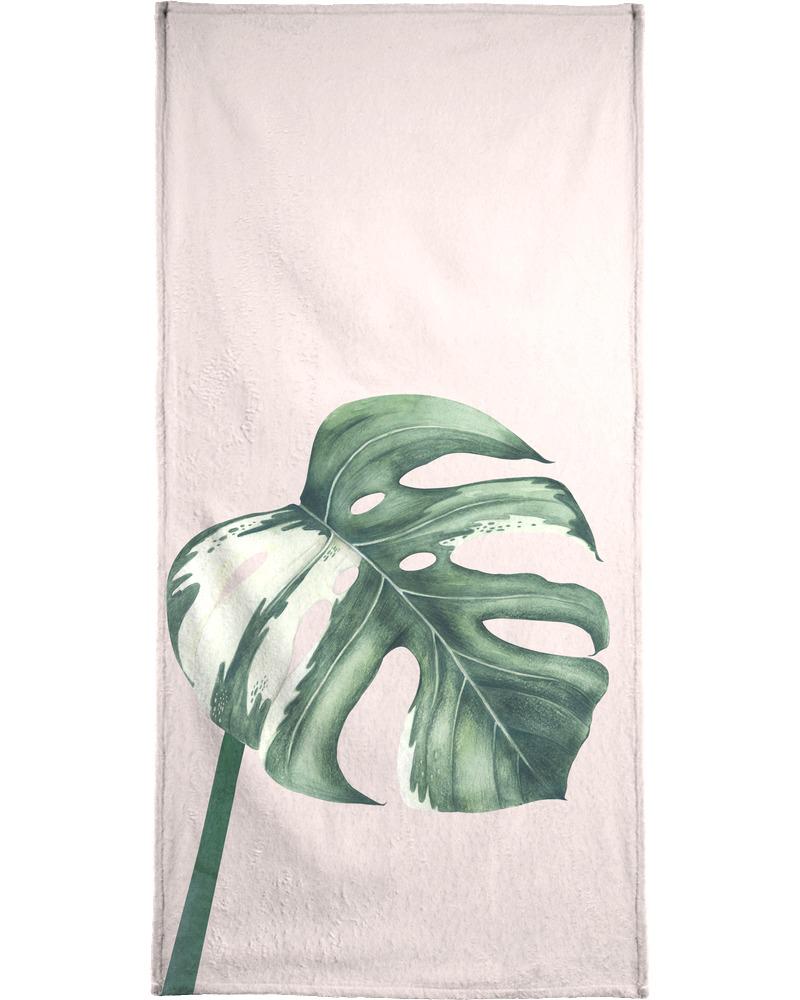 Serviette de bain en éponge-velours en Blanc & Vert/70x140 Serviette de bain en éponge-velours en Blanc & Vert/70x140