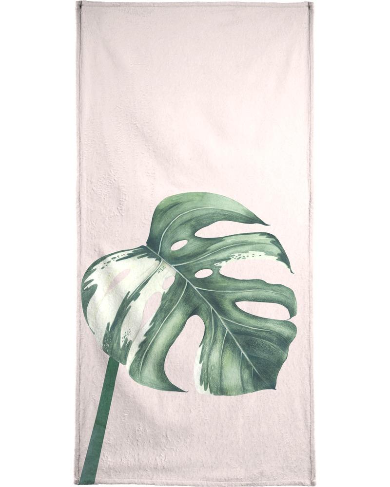 Serviette de bain en éponge-velours en Blanc & Vert/40x80 Serviette de bain en éponge-velours en Blanc & Vert/40x80