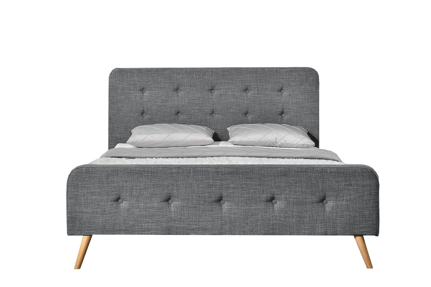 Cadre de lit 140 x 190 cm en tissu gris foncé Cadre de lit 140 x 190 cm en tissu gris foncé
