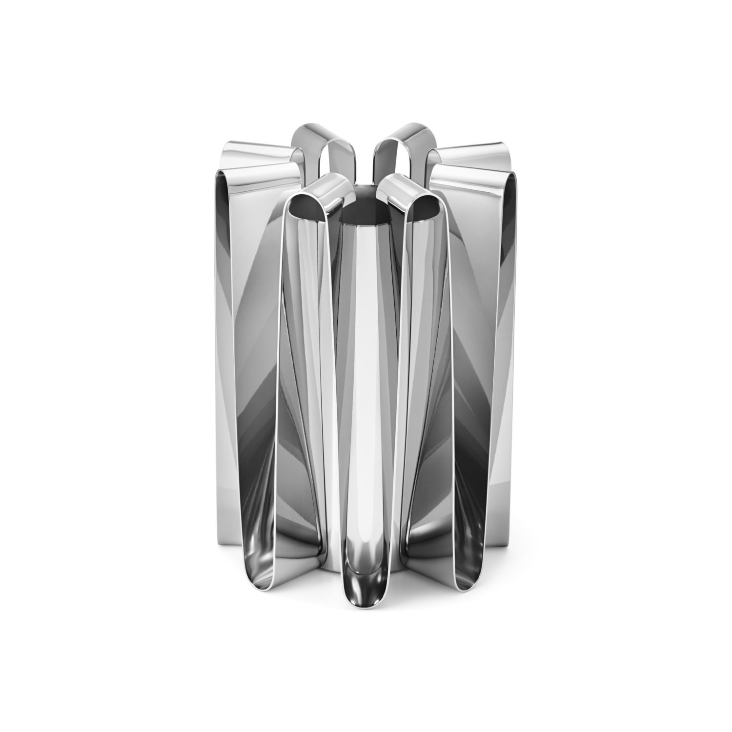 Vase design en acier inoxydable poli brillant H22cm