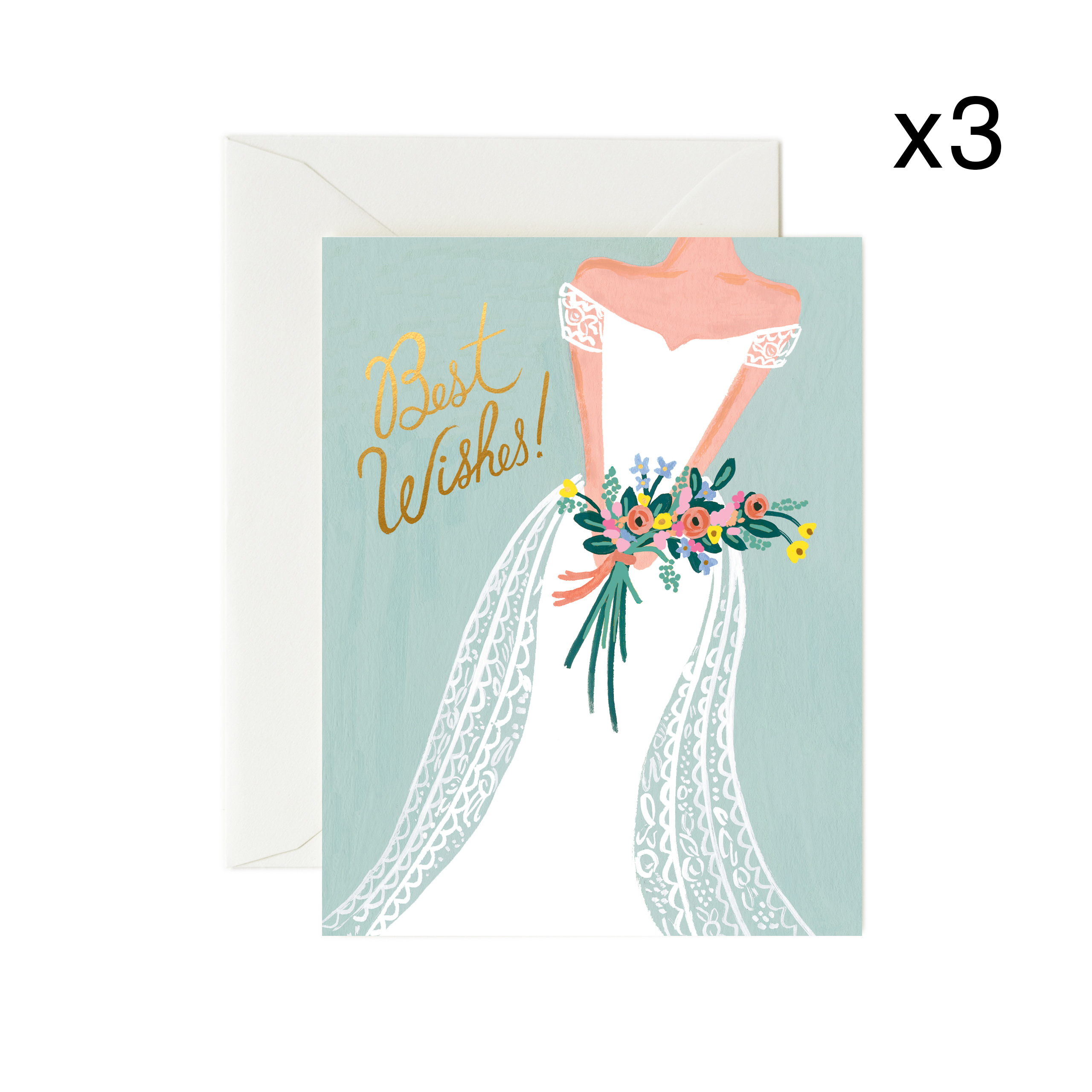 Lot de 3 cartes beautiful bride