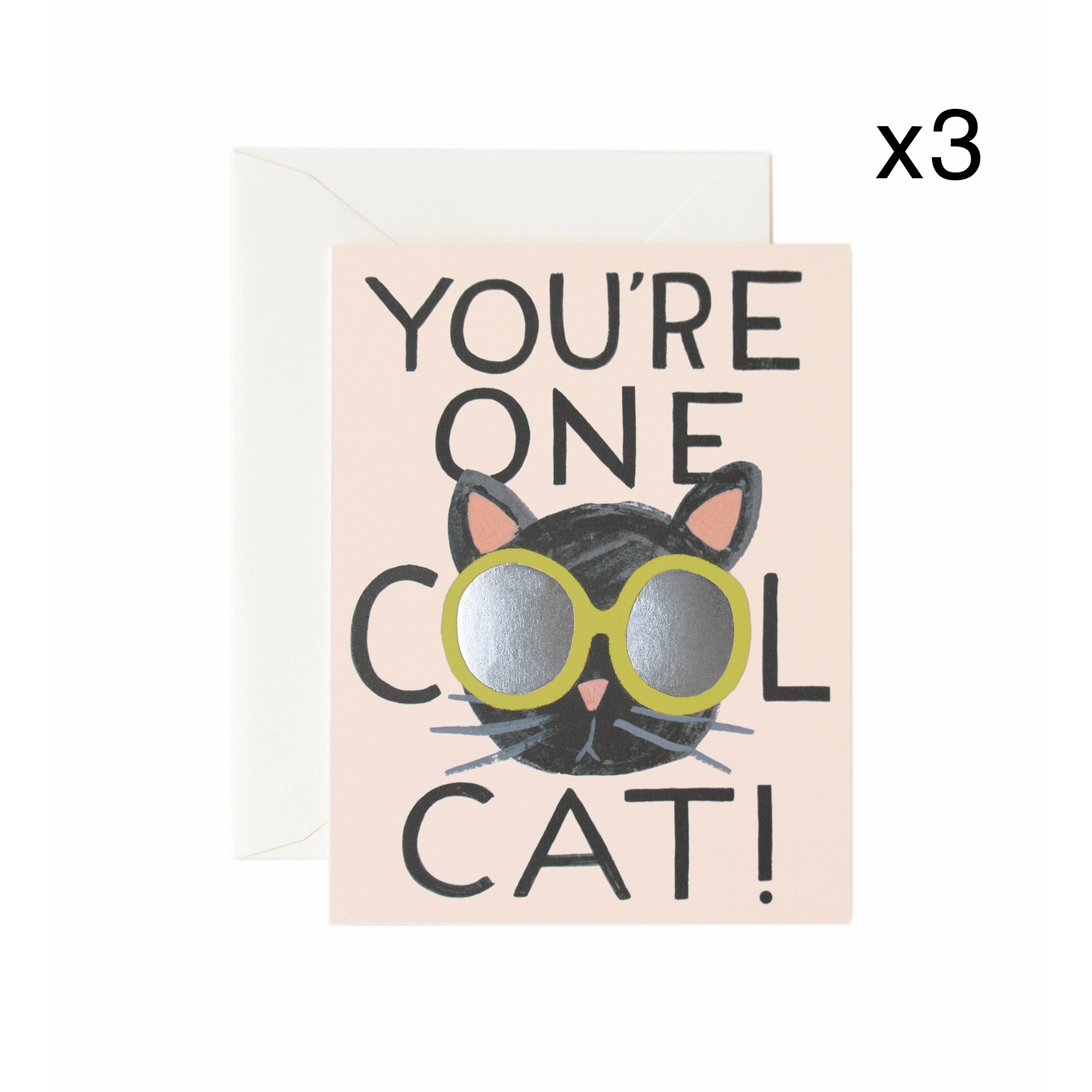 Lot de 3 cartes cool cat