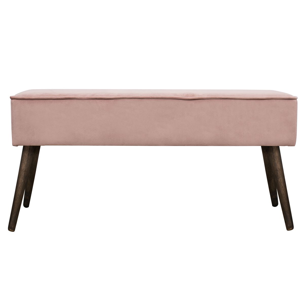 Banc velours nude piétement hévéa effet noyer Banc velours nude piétement hévéa effet noyer