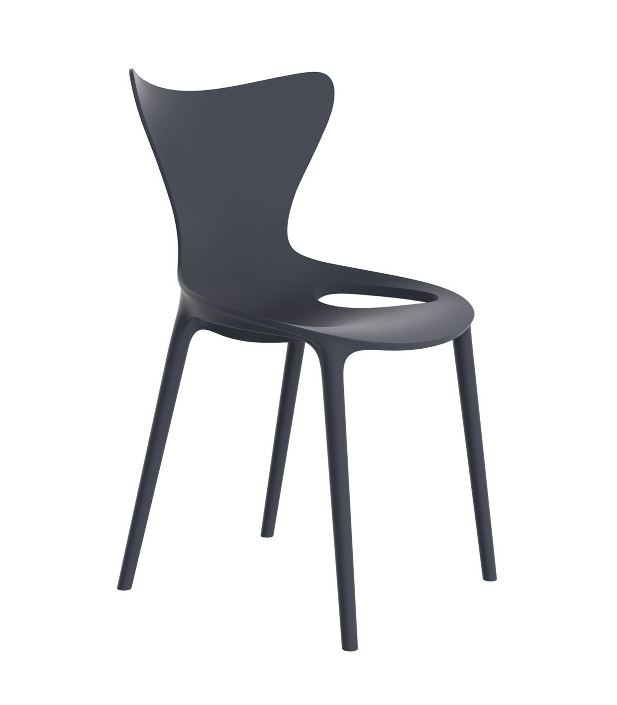 Chaise d'extérieur empilable bleue marine Chaise d'extérieur empilable bleue marine