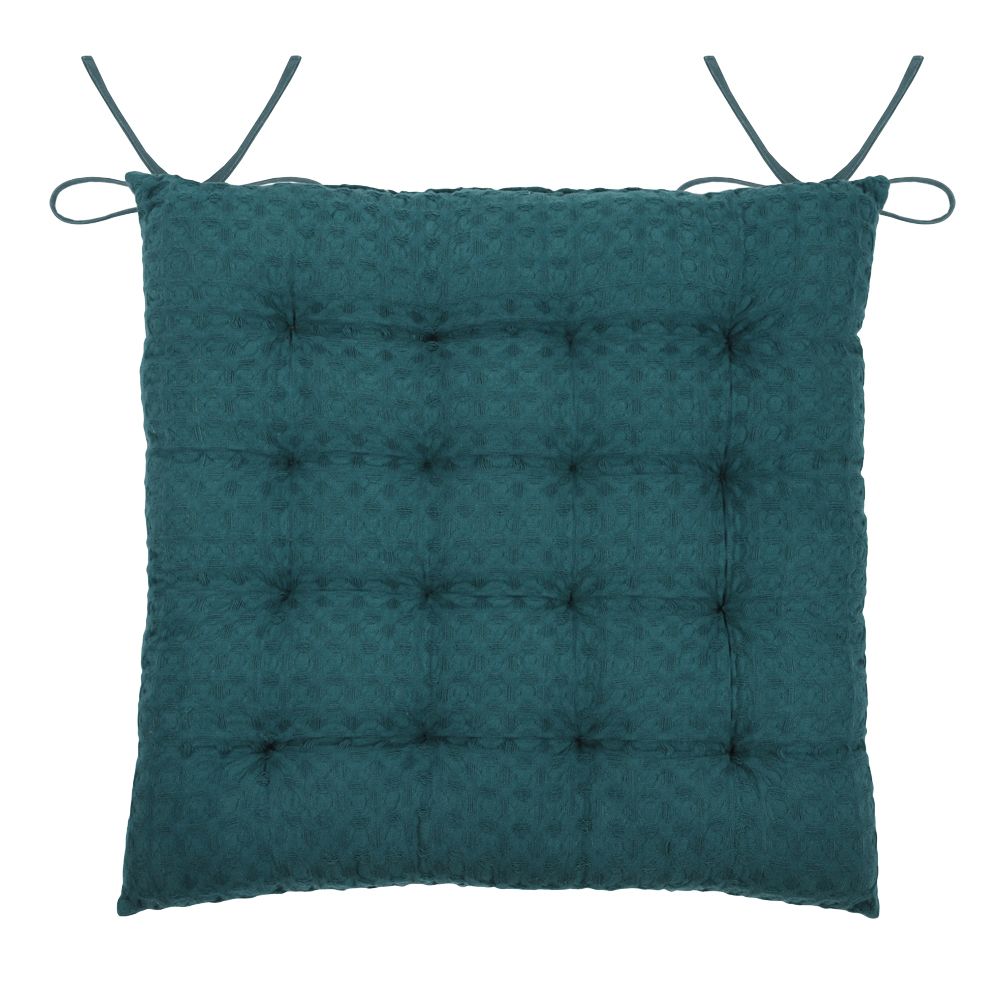 Coussin de chaise en coton bleu canard 40x40 Coussin de chaise en coton bleu canard 40x40