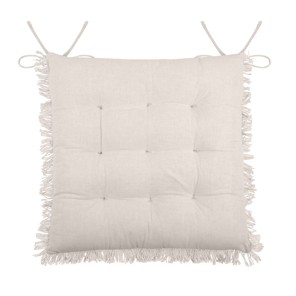 Coussin de chaise en coton écru 40x40 Coussin de chaise en coton écru 40x40