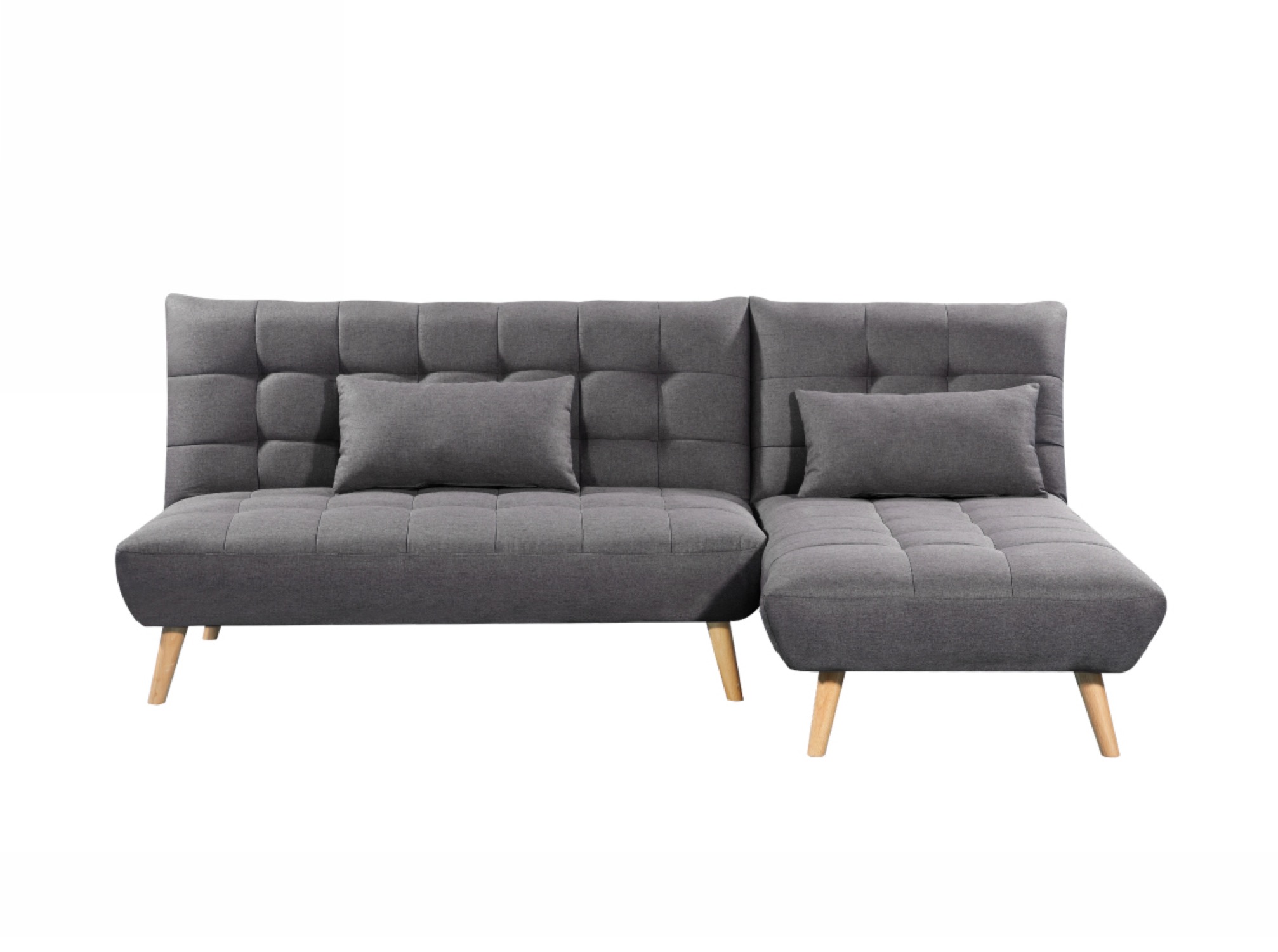 Canapé d'angle scandinave 3 places réversible convertible - gris foncé