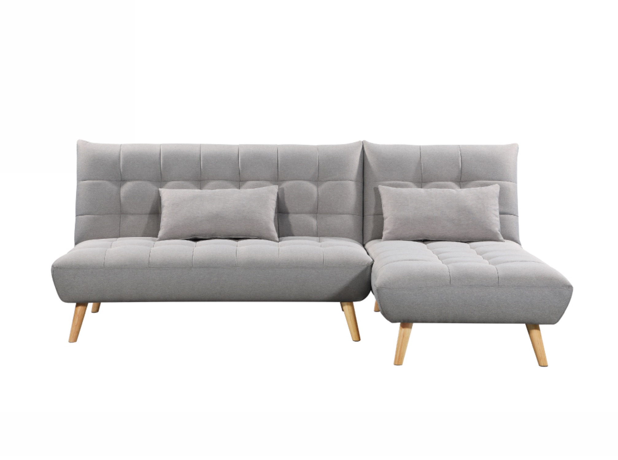 Canapé d'angle scandinave 3 places réversible convertible - gris clair