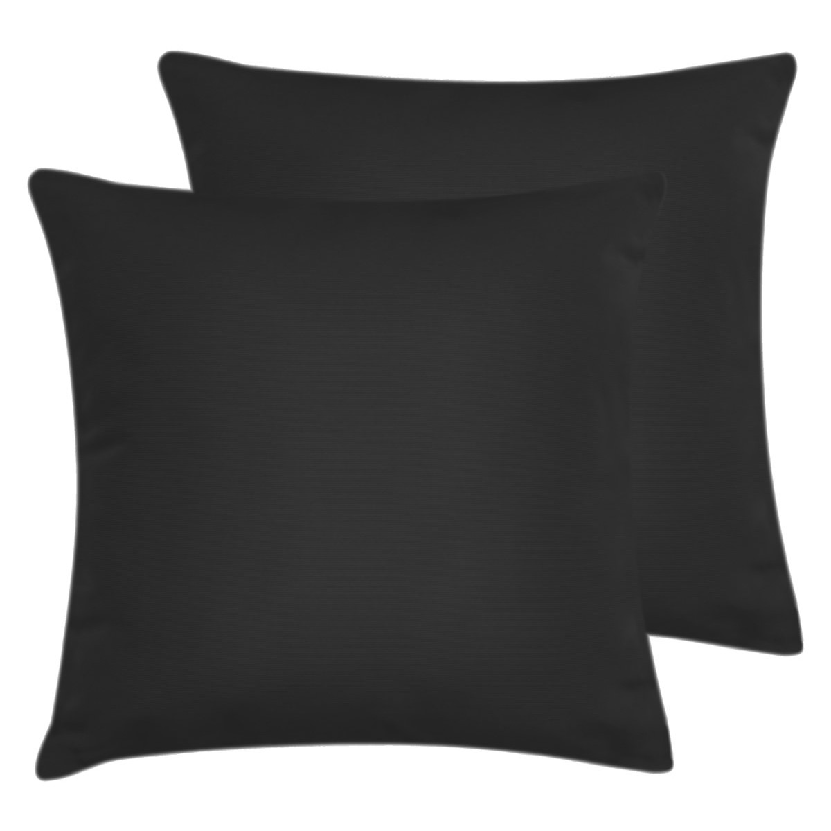 Lot de 2 taies d'oreiller en coton Noir 65x65 cm Lot de 2 taies d'oreiller en coton Noir 65x65 cm