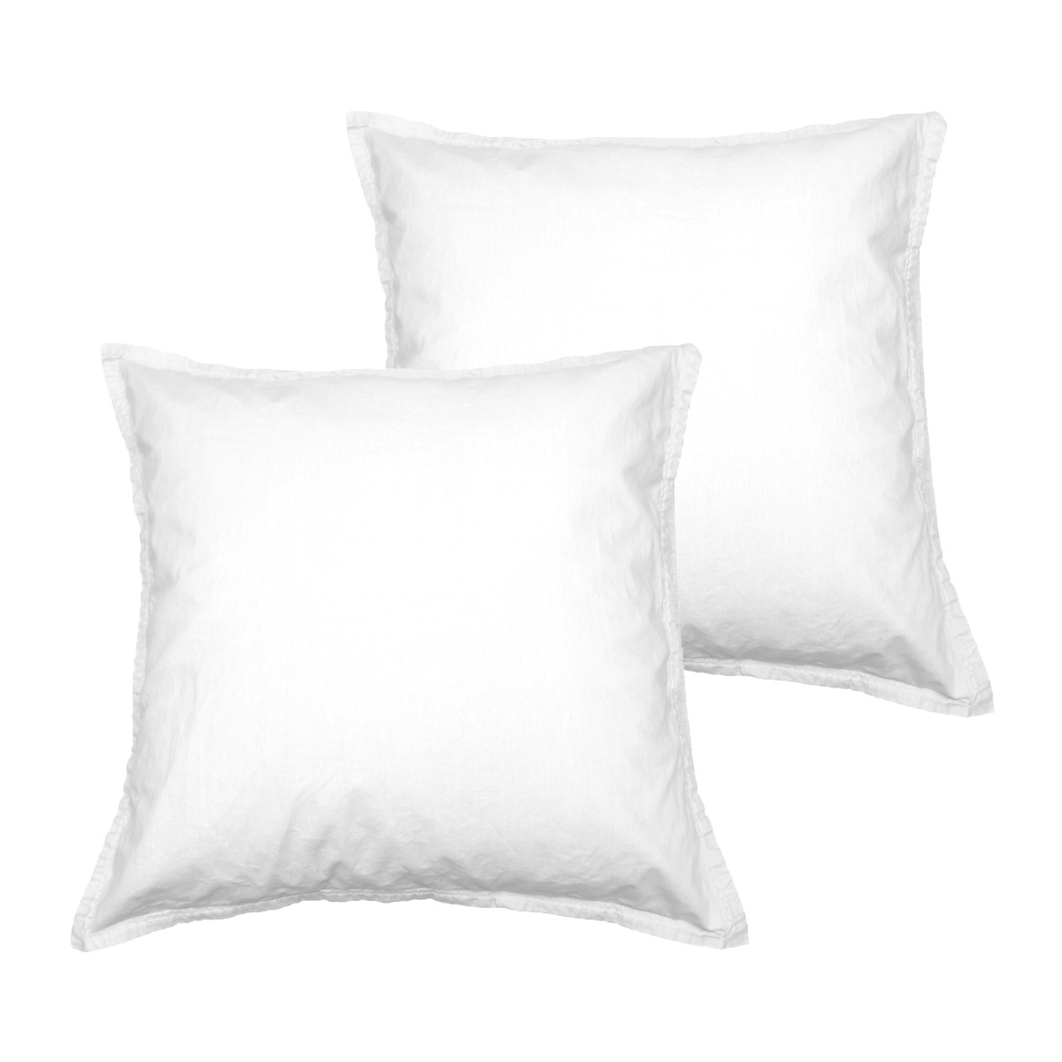Lot de 2 taies d'oreiller en coton Blanc 65x65 cm Lot de 2 taies d'oreiller en coton Blanc 65x65 cm