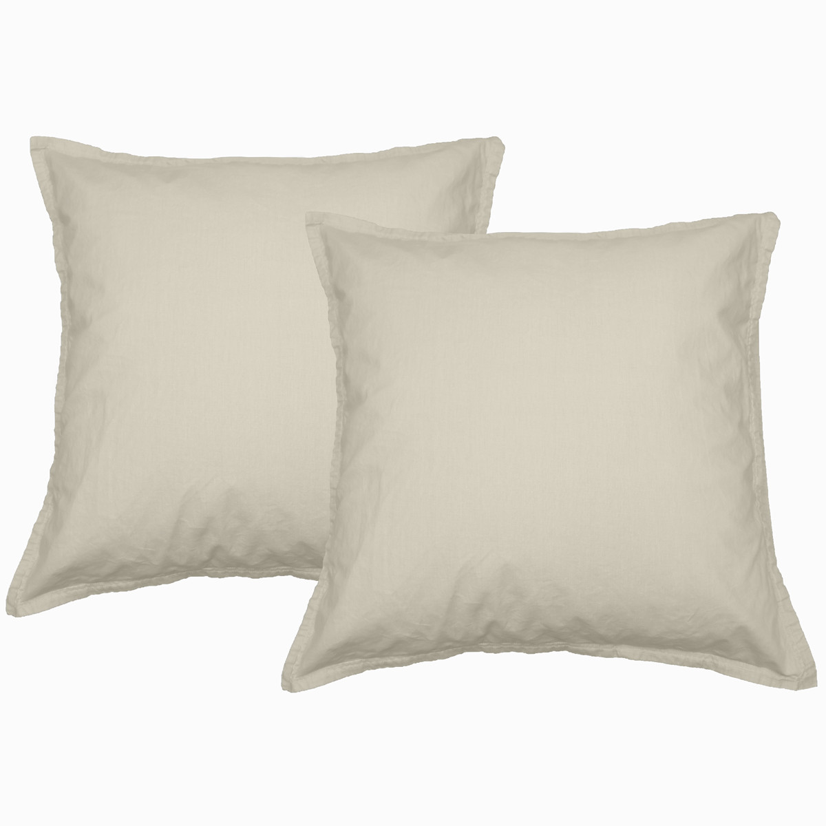 Lot de 2 taies d'oreiller en flanel Ficelle 65x65 cm Lot de 2 taies d'oreiller en flanel Ficelle 65x65 cm
