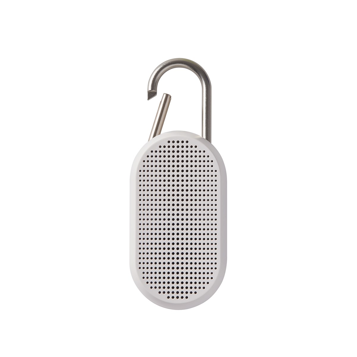 Enceinte bluetooth avec mousqueton en ABS blanc Enceinte bluetooth avec mousqueton en ABS blanc