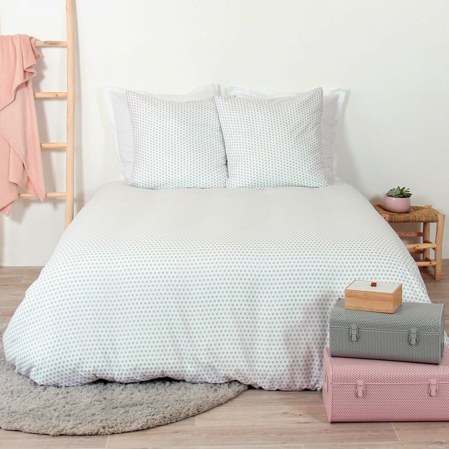 Parure de housse de couette polyester blanc 220x240 cm Parure de housse de couette polyester blanc 220x240 cm