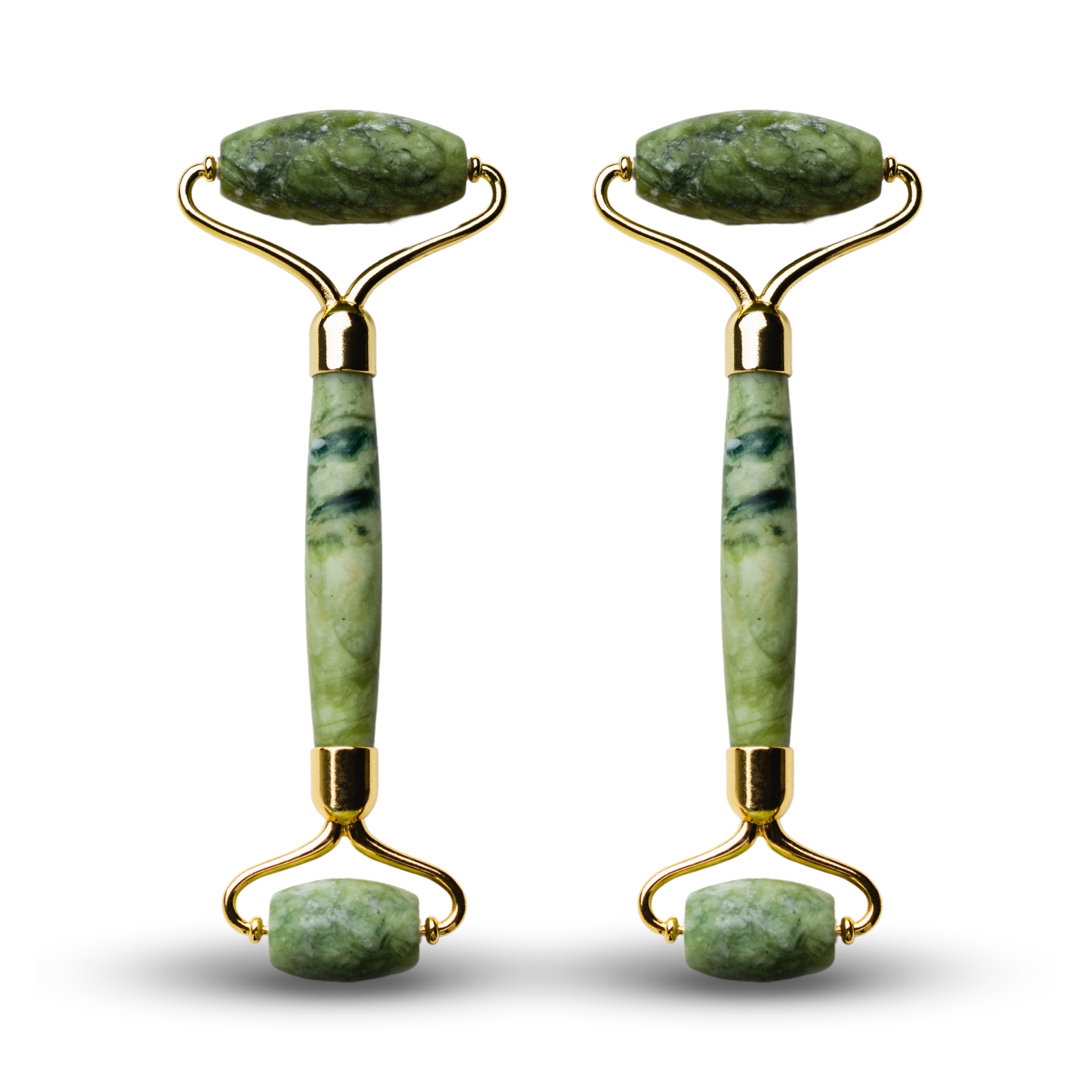 Set de 2 masseurs visage en pierre de jade vert Set de 2 masseurs visage en pierre de jade vert