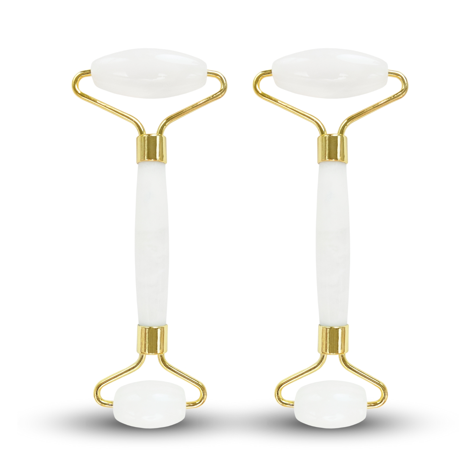 Set de 2 masseurs visage en pierre de jade blanc (photo) Set de 2 masseurs visage en pierre de jade blanc