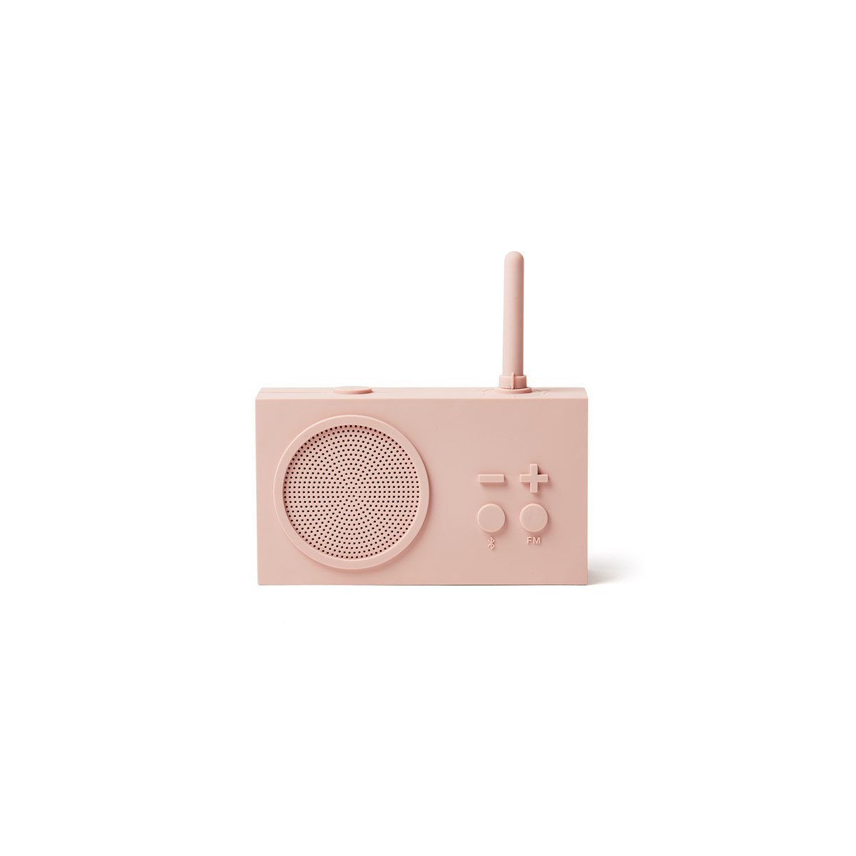 Enceinte bluetooth et radio en gomme rose Enceinte bluetooth et radio en gomme rose