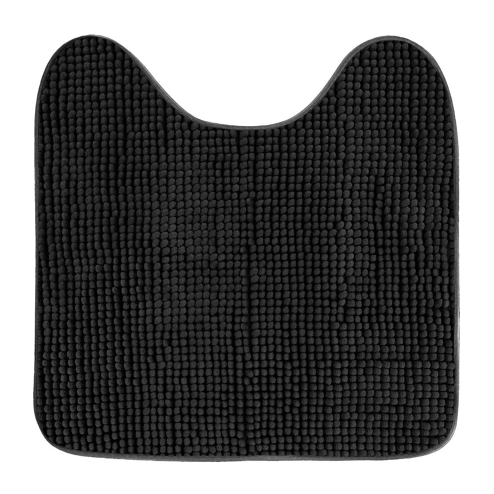 Tapis contour wc uni et coloré polyester noir 45x45 Tapis contour wc uni et coloré polyester noir 45x45