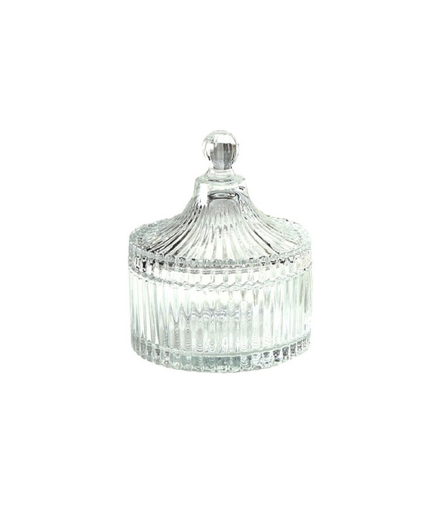 Boîte rangement ronde salle de bain verre 10x12cm Boîte rangement ronde salle de bain verre 10x12cm