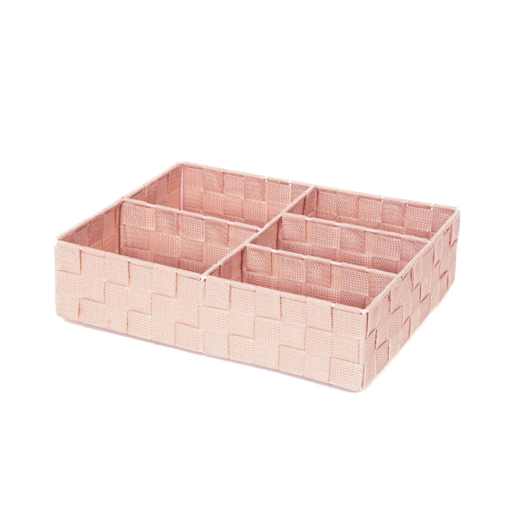 Organisateur de tiroir en sangles tressées rose 32x25cm Organisateur de tiroir en sangles tressées rose 32x25cm