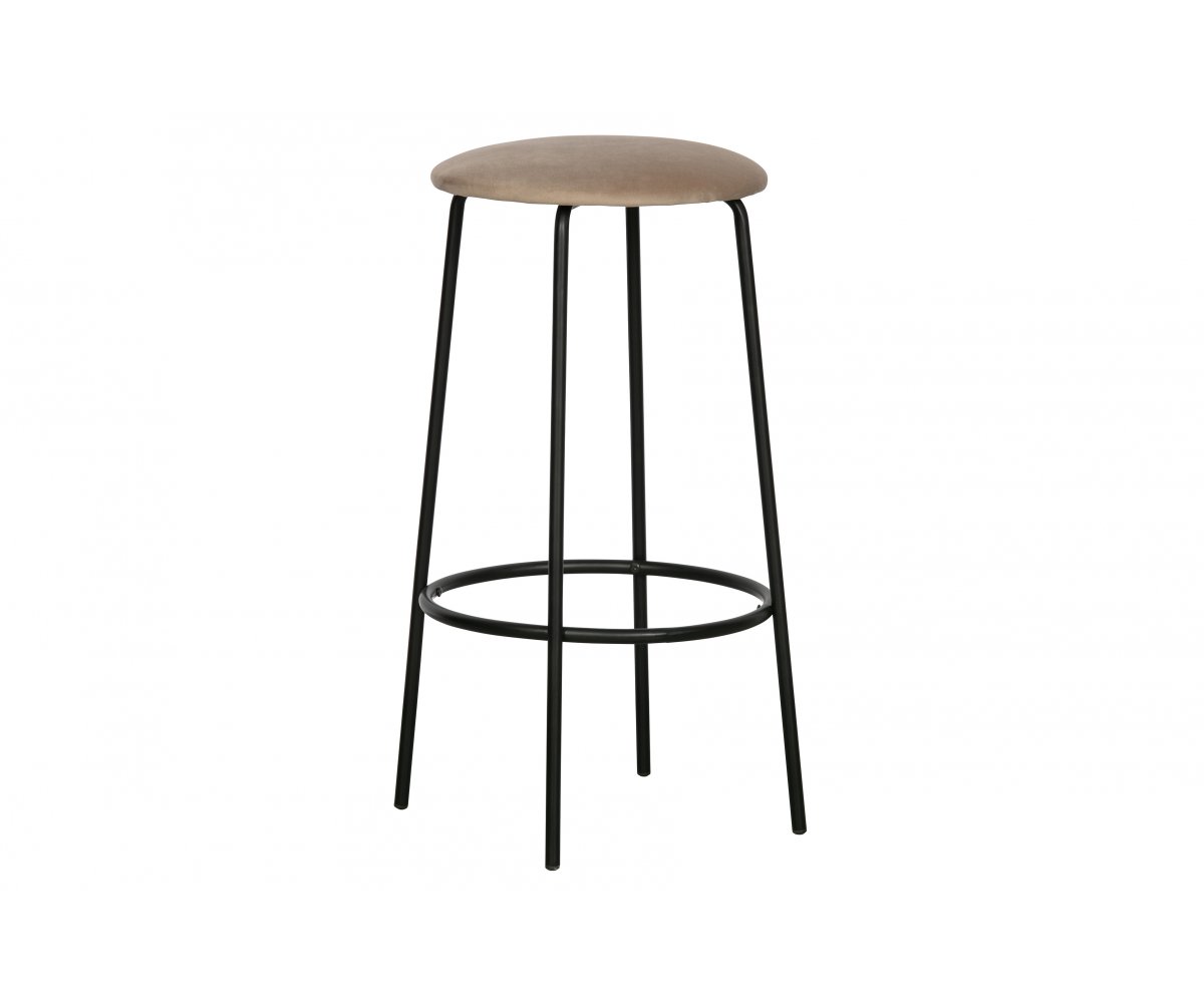 Tabouret de bar minimaliste en velours beige Tabouret de bar minimaliste en velours beige