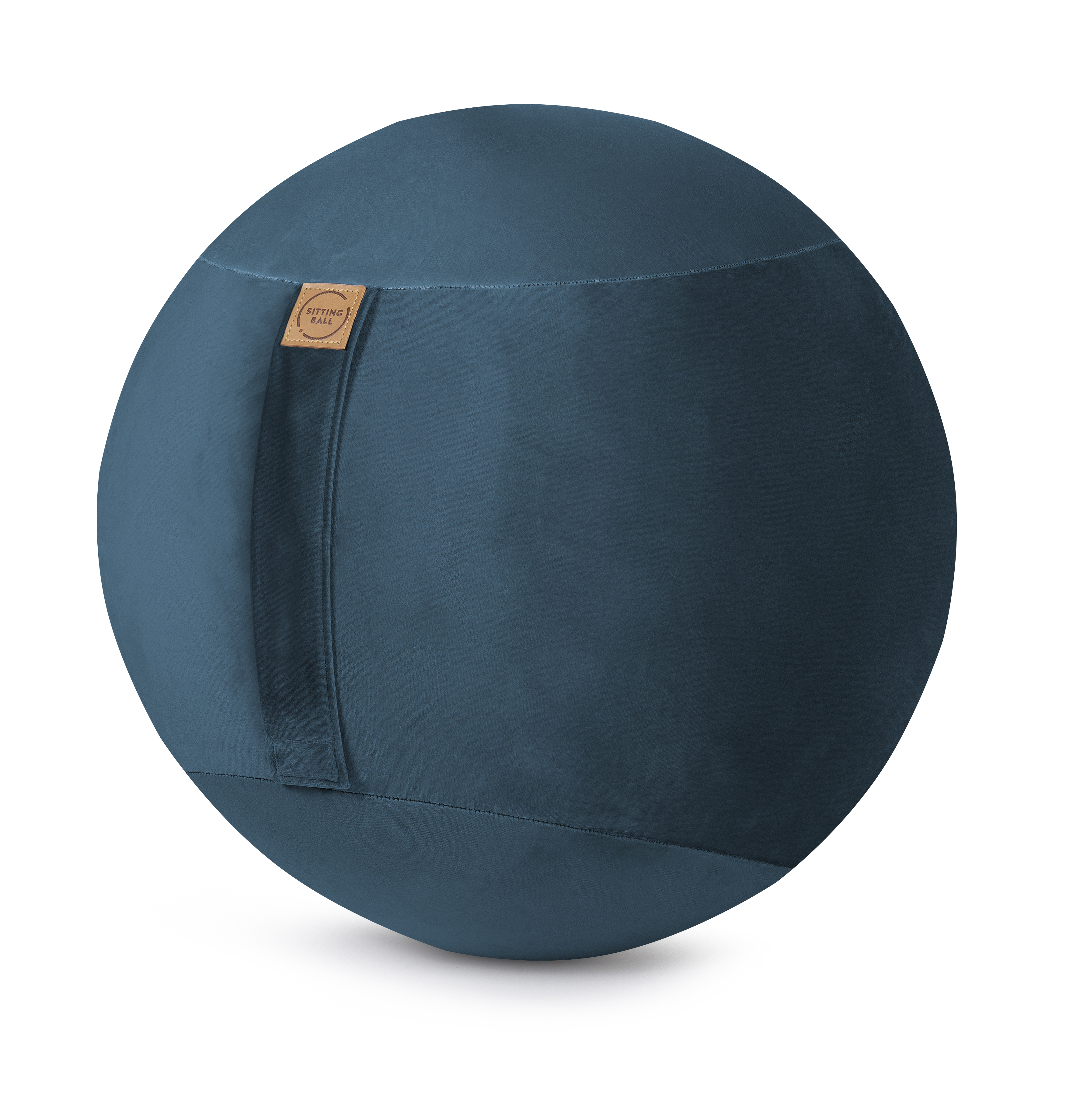 Balle d'assise avec poignée bleu pétrole velours D65 Balle d'assise avec poignée bleu pétrole velours D65