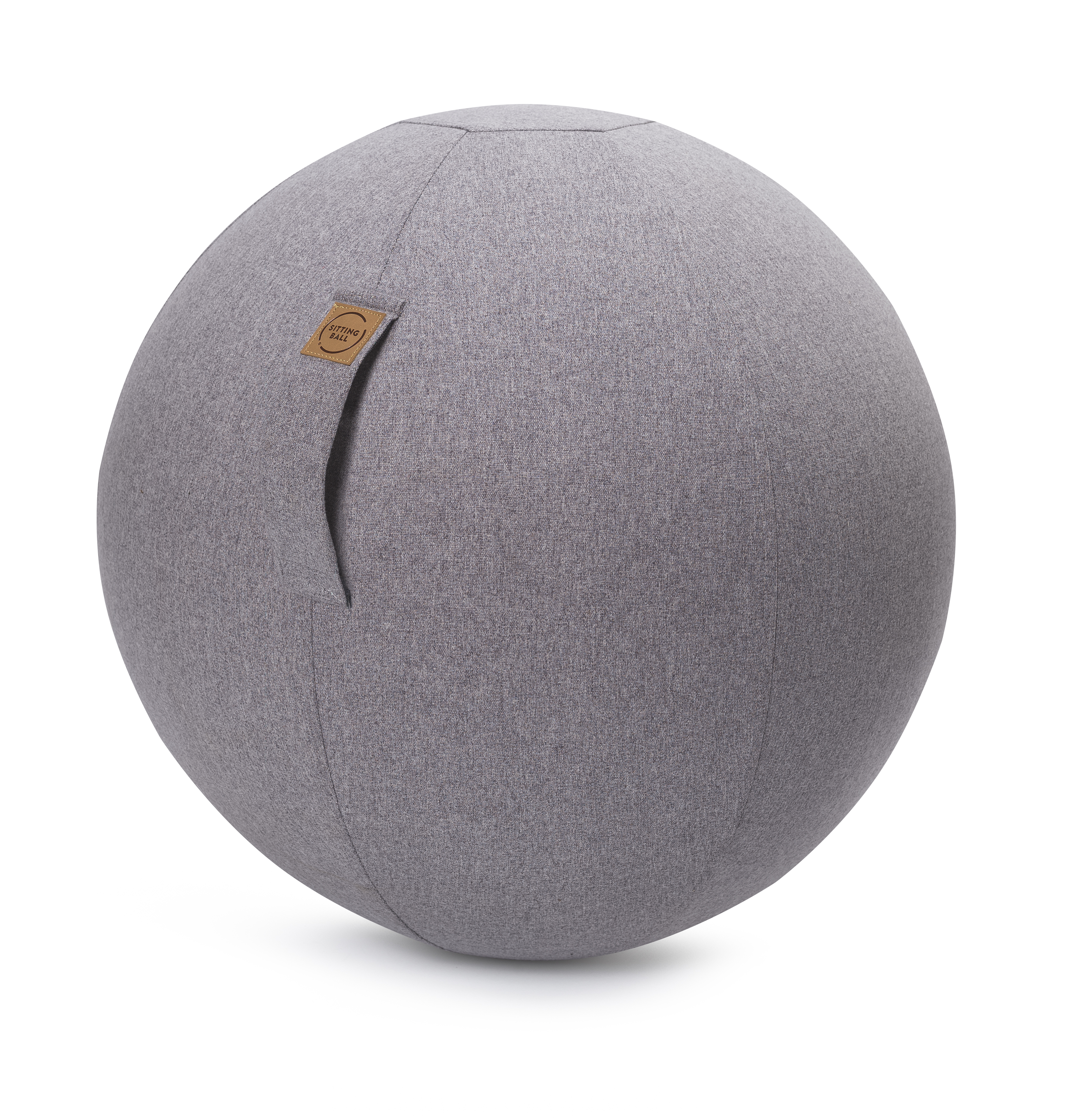 Balle d'assise aspect feutrine gris avec poignée polyester D65