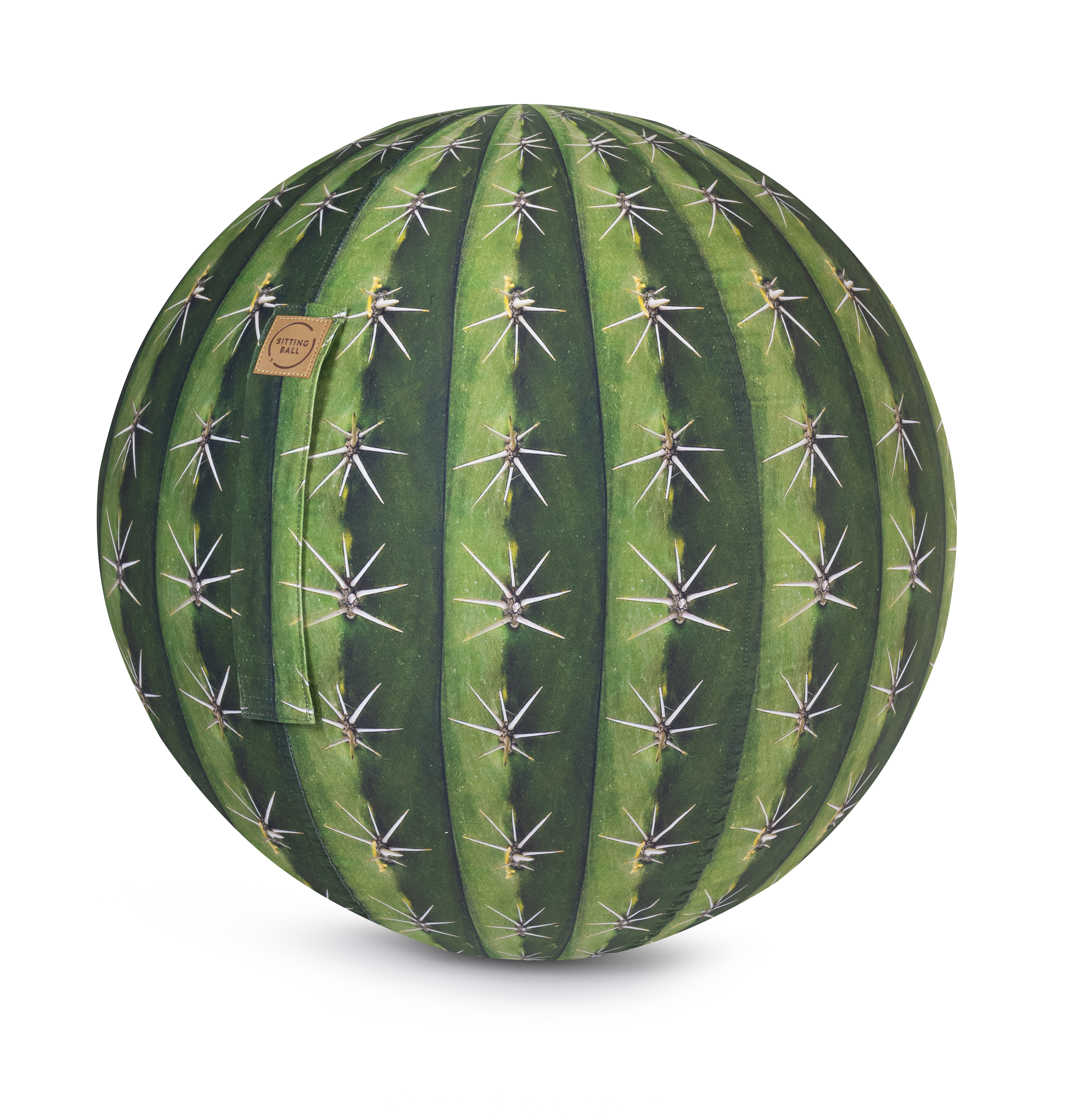 Balle d'assise motif cactus avec poignée polyester D65 Balle d'assise motif cactus avec poignée polyester D65