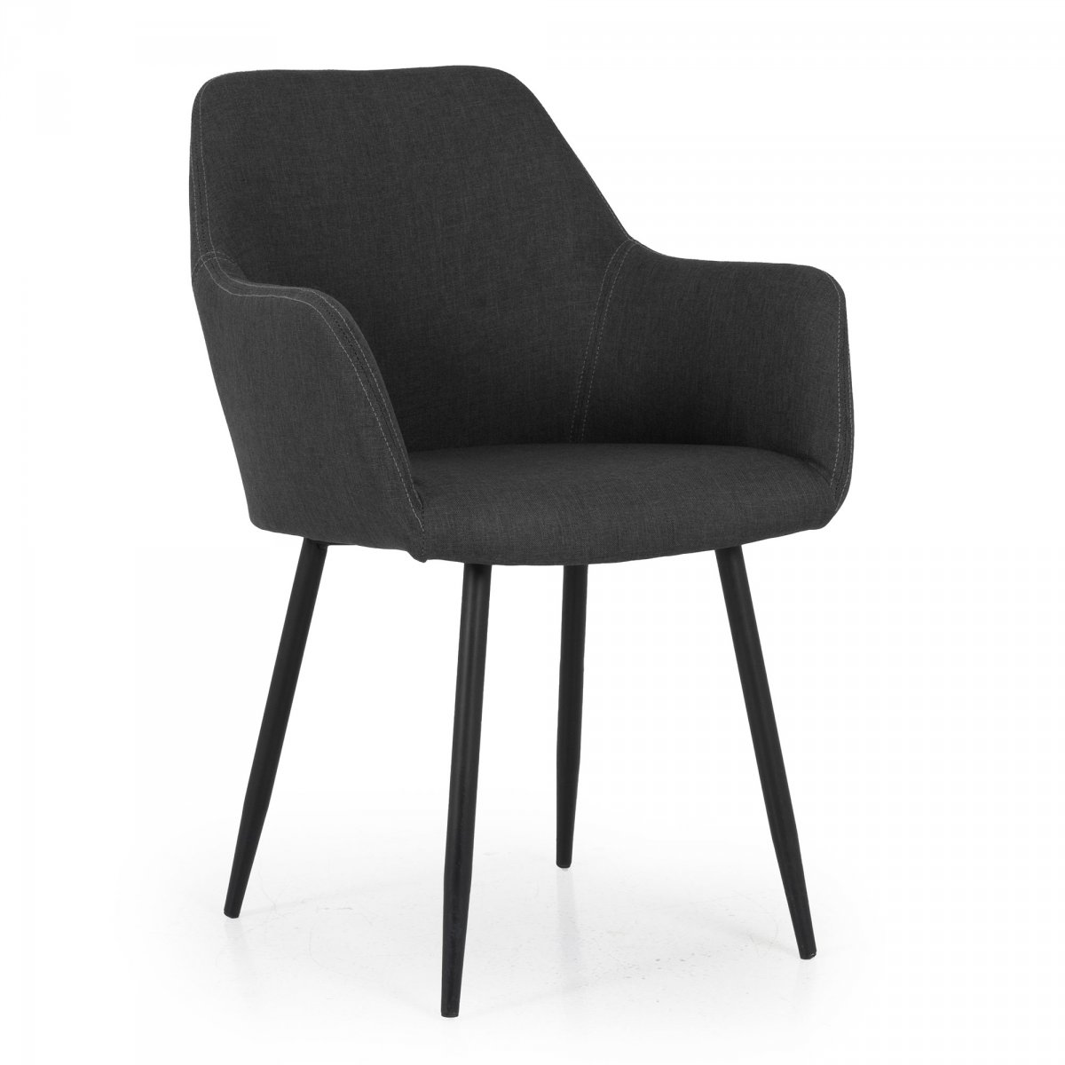 Chaise design en tissu avec accoudoirs Gris