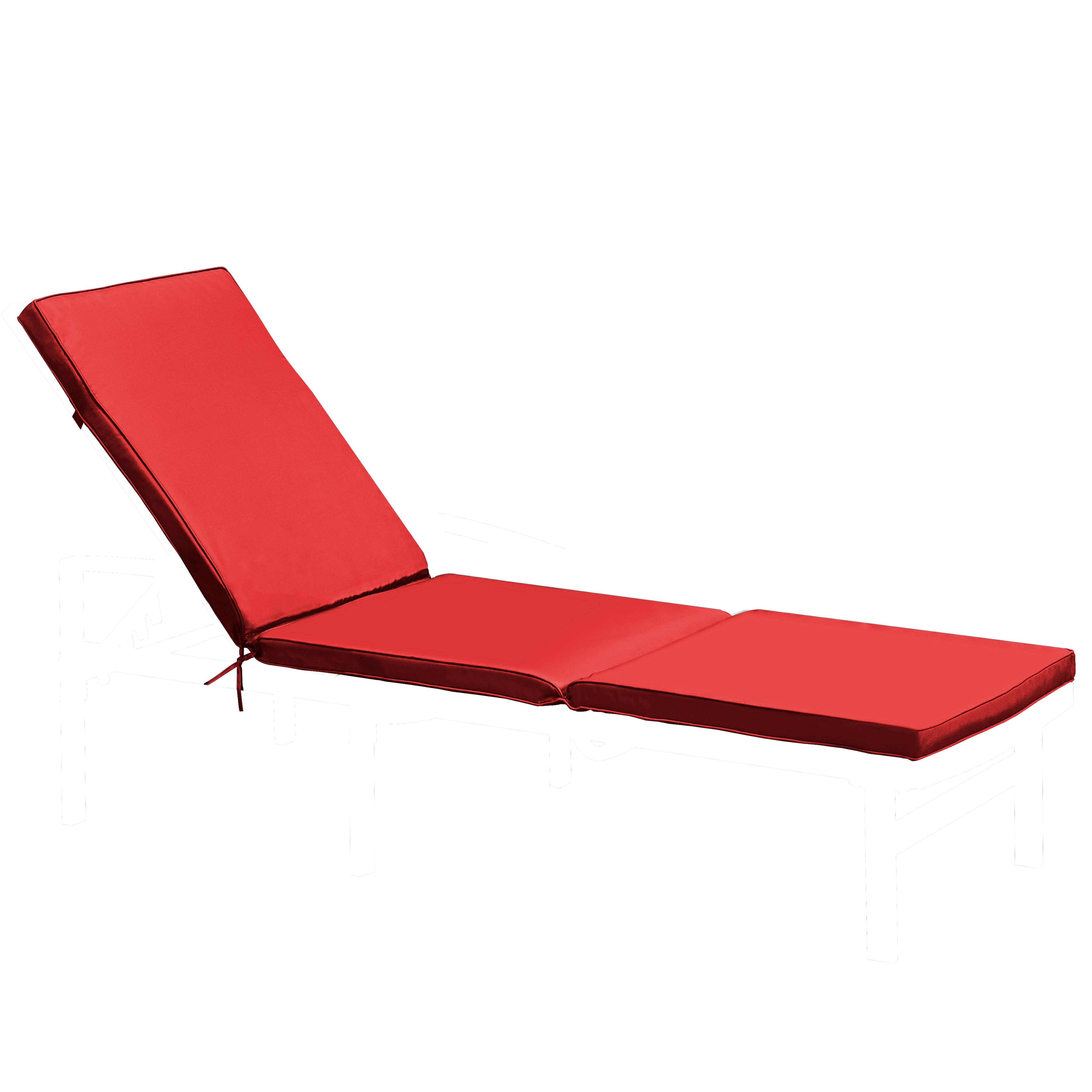 Coussin pour bain de soleil rouge 186 x 53 x 5 cm