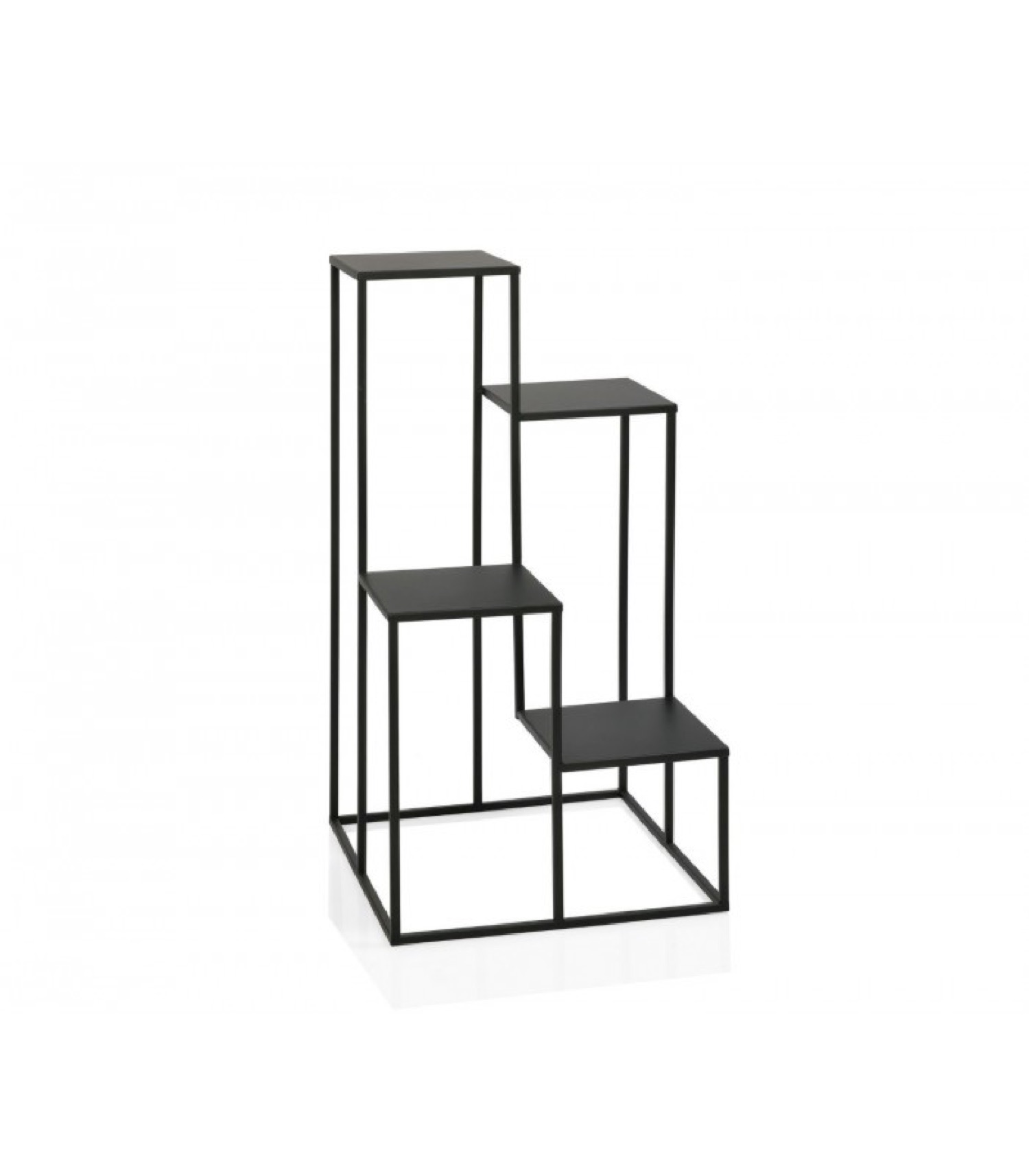 Support pots plantes étagère en métal noir H77cm Support pots plantes étagère en métal noir H77cm