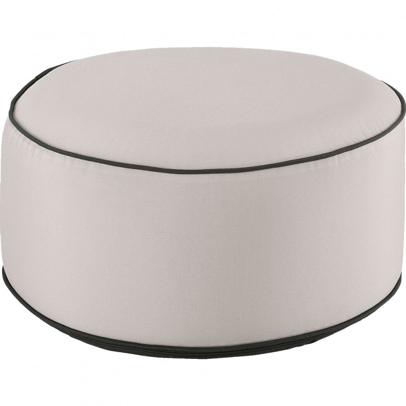 Pouf rond tissu beige gonflable Pouf rond tissu beige gonflable