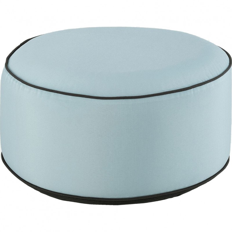 Pouf rond tissu bleu clair gonflable Pouf rond tissu bleu clair gonflable
